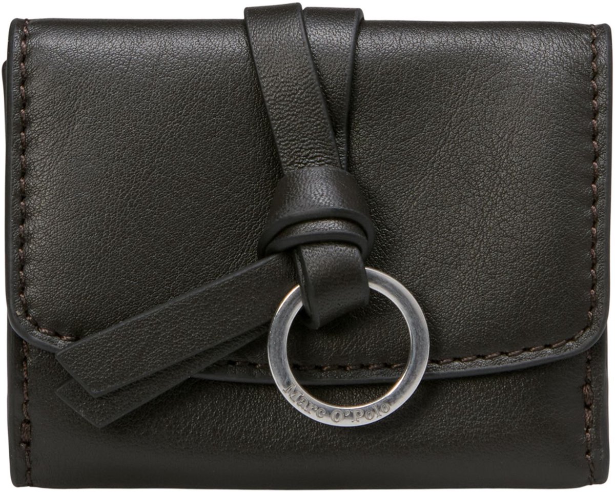 Marc O'Polo Leren portemonnee Leni Combi Wallet Burnt Coffee donkerbruin