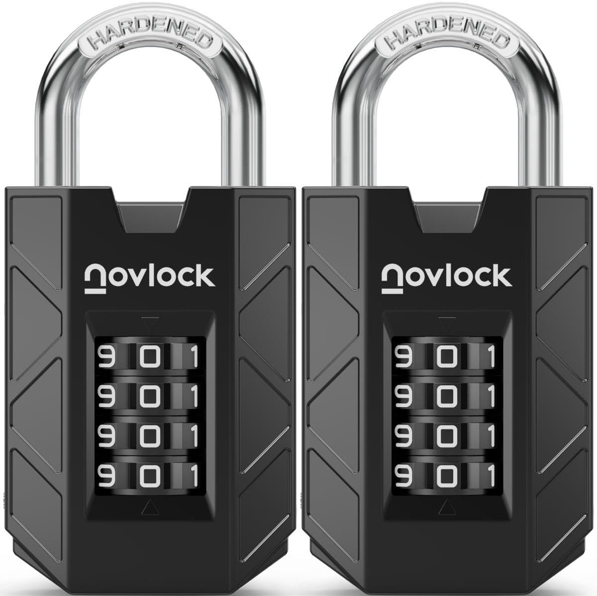 NOVLOCK Cijfersloten – Robuust en Veilig Hangslot met 4-Cijferige Code – Geharde Stalen Beugel van 7 mm – Slot voor - ShopVlot