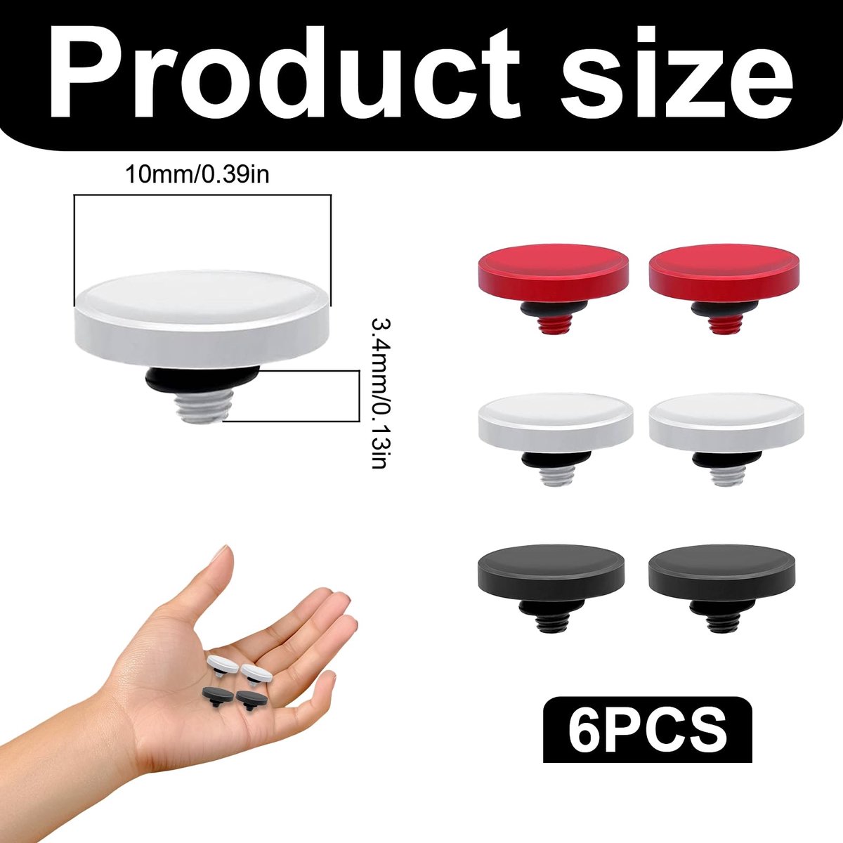 6 stuks ontspanningsknop, universele ontspanner concave camera-ontspanningsknoppen met schroefdraad zachte ontspanner - ShopVlot
