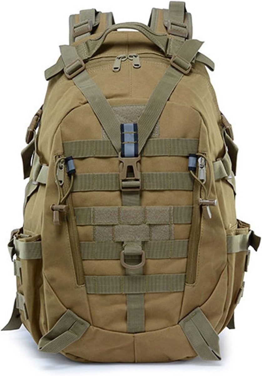 KZQ Rugzak - Outdoorrugzak - Militaire rugzak - Noodrugzak - Wandelrugzak - Waterdicht - Ontwerp met meerdere vakken - Khaki