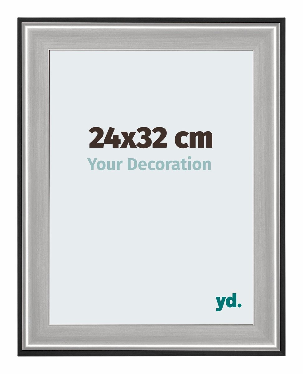 yd. Your Decoration - Fotolijst 24x32 cm - Hout - Zwart Zilver Gepolijst - Birmingham
