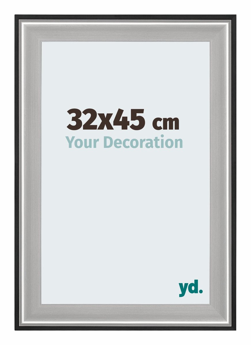 yd. Your Decoration - Fotolijst 32x45 cm - Hout - Zwart Zilver Gepolijst - Birmingham