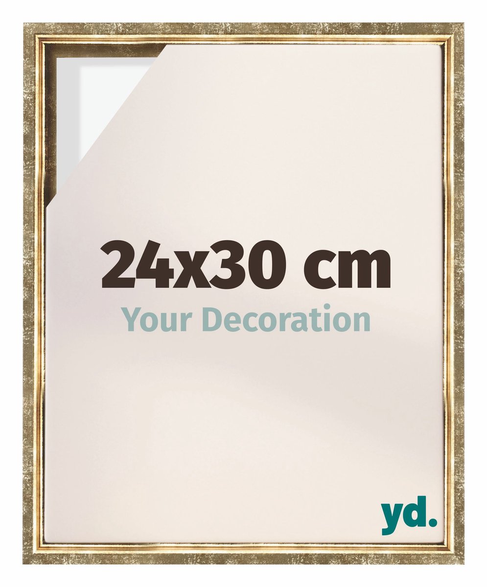 yd, Baklijst 24x30 cm Goud Antiek - Lijst voor Canvasdoek - MDF Lyon