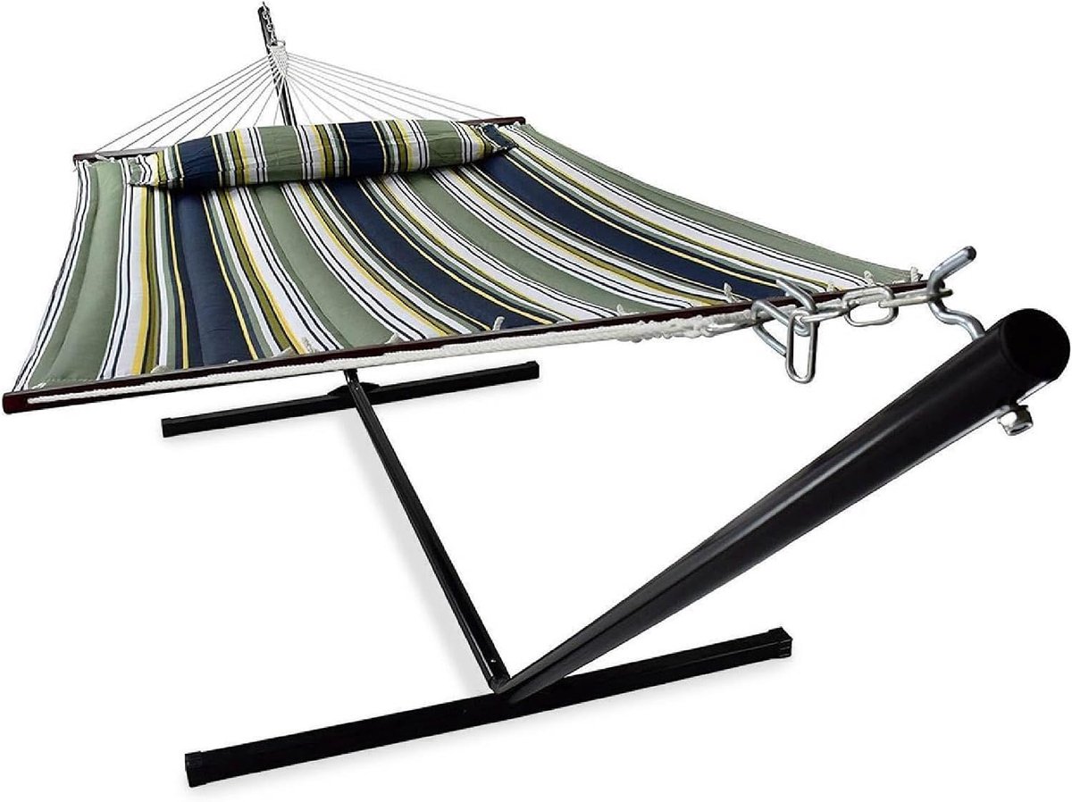 Tweepersoons Hangmat met Standaard 200 kg Outdoor | Geniet Samen in de Tuin of bij het Zwembad van Comfort Stevig Frame en Eenvoudige Montage