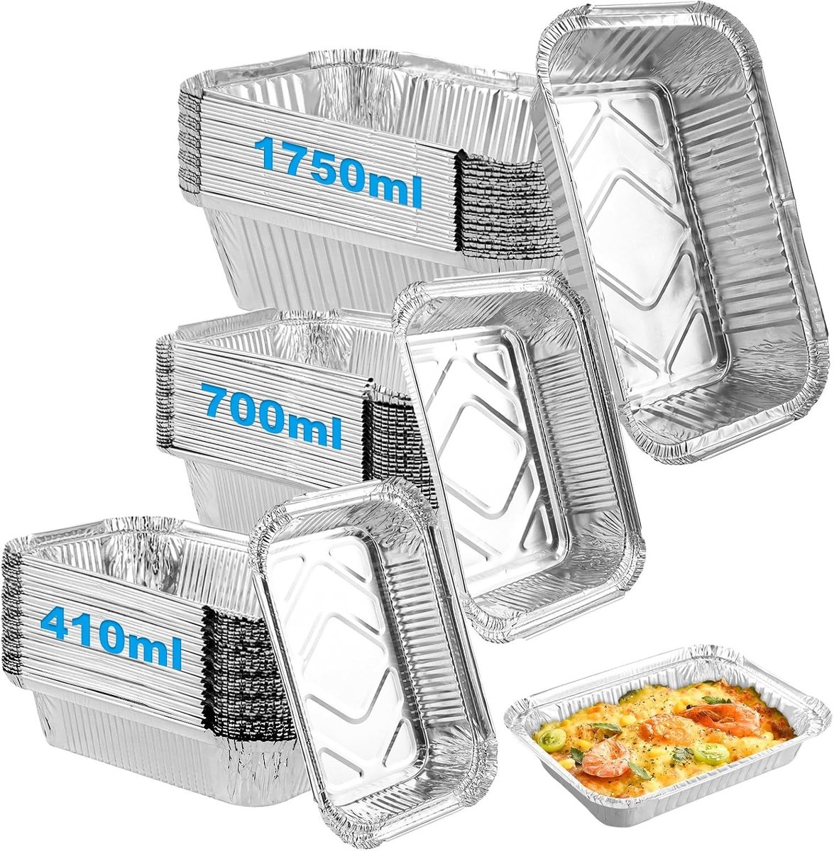 Aluminium Grillschalen - Herbruikbaar - 410 ml - Hoogwaardige Aluminium - Voor Grillen en Bakken