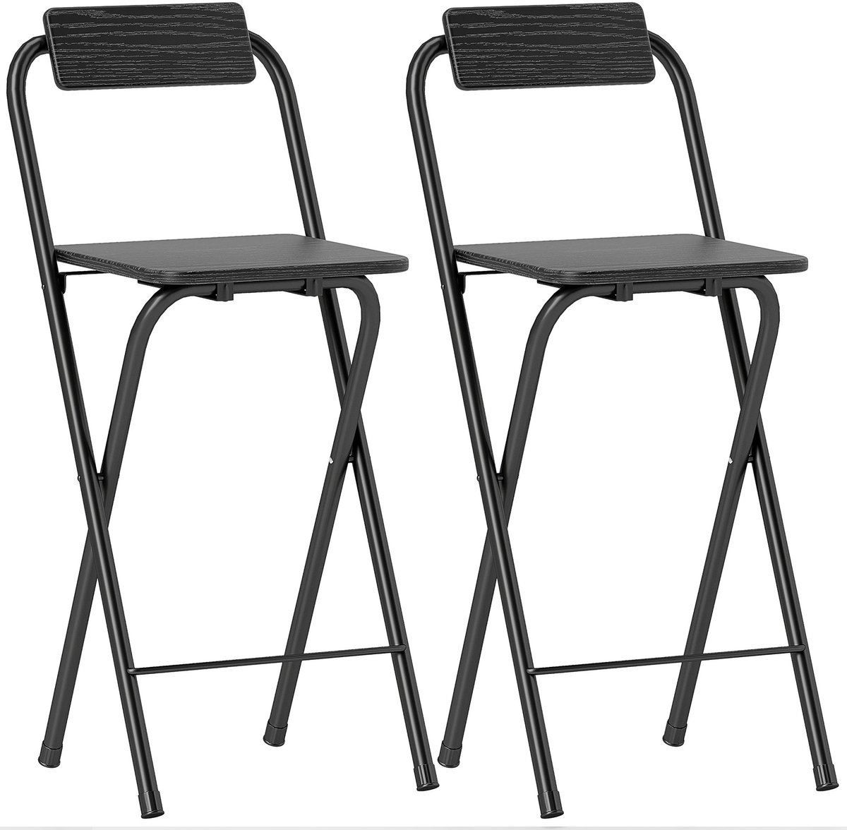 Homcom barkruk - Staal - 37x45x87cm - Zwart