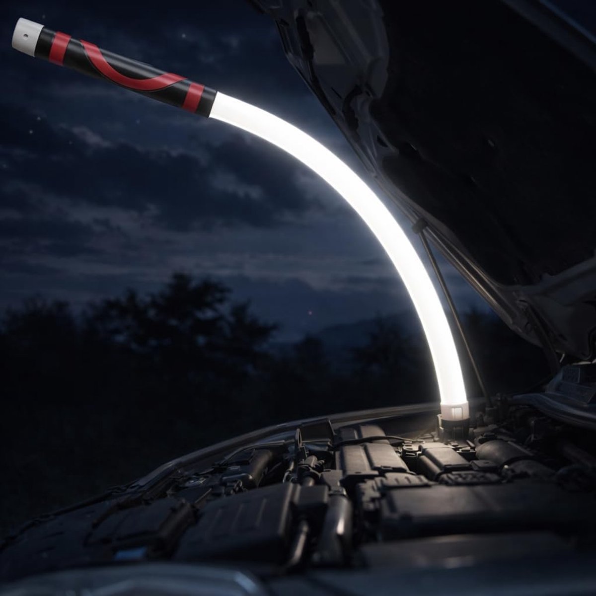 Flexibele LED-werklamp 76 cm, oplaadbare buigbare werklamp 1200 lumen met 360° flexibele nek, werklamp voor monteurs, autoreparatie, garage, werkplaats en moeilijk bereikbare plekken
