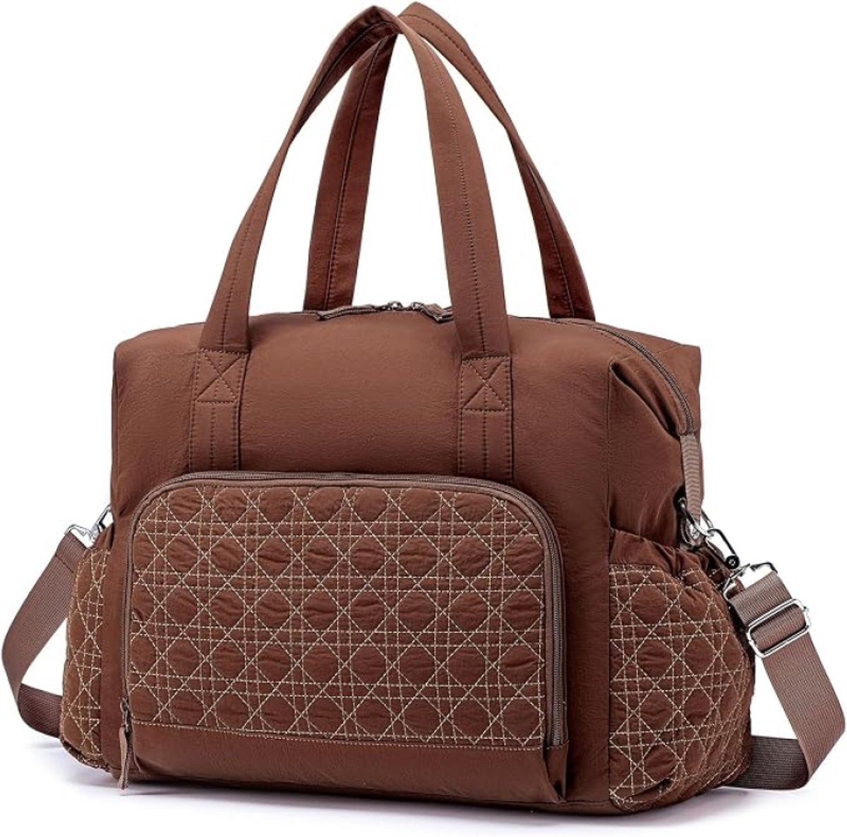 Luiertas Moederdag Schoudertas Grote Multifunctionele Draagbare Baby Luier Tote Tassen Ziekenhuistas Waterdicht Weekender Reizen Organizer Messenger Bags voor Moeder "Bruin"