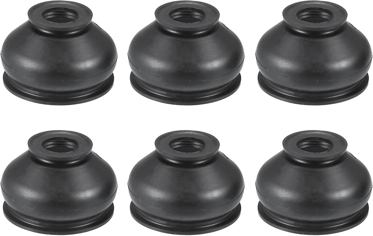 Universele scharnierkop stofwerende bescherming voor auto-ophanging, stuuronderdelen, rubber, zwart (set van 6 stuks)