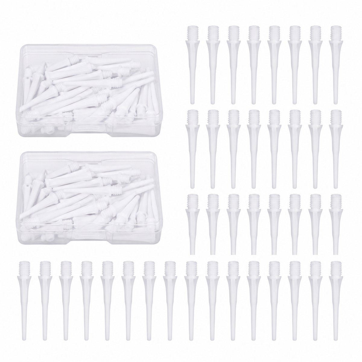 Witte dart tips soft tip set 120 stuks darts accessoires kunststof dart punten vervangbare soft tips voor elektronische dartborden inclusief opbergdoosjes
