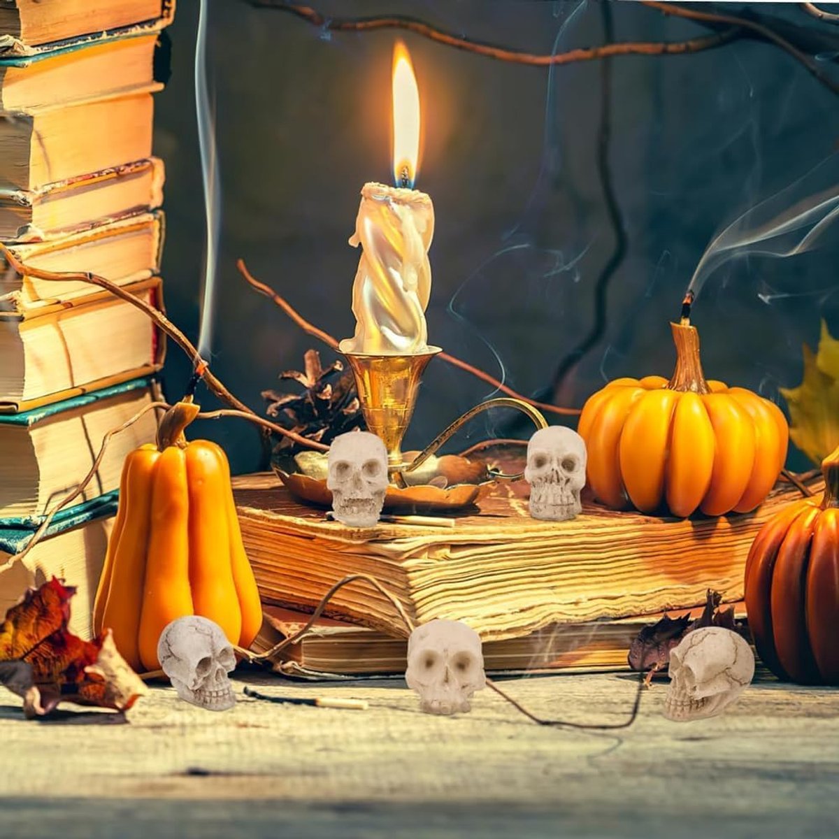 Mini-schedels | Hars Schedelornamenten, Halloween-schedels, Geschikt voor Halloween, Carnavals, Feestdecoraties (20 PCS Mini-schedels)