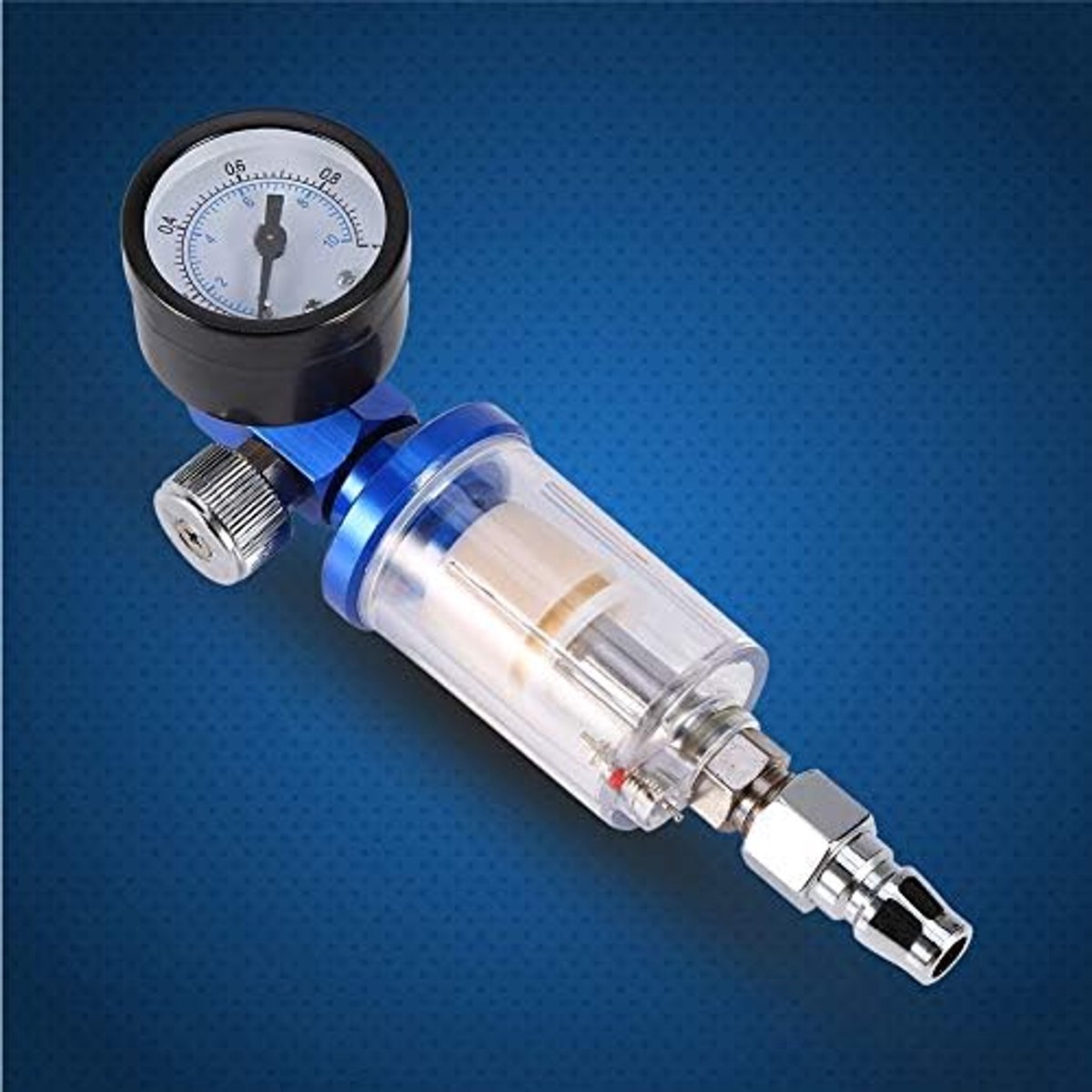 Car Spray Gun Set, Spray Pneumatic Gun Air Regulator Gauge and In-line Oil Water Trap Filter Separator (Pressure Regulator + Filter + Connector)