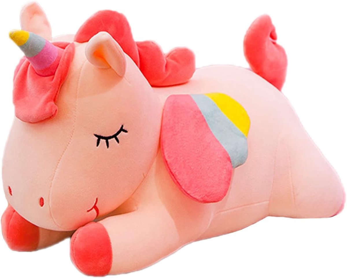Knuffel - Extra Zachte Pluchen Eenhoorn met Vleugels - Slaapmaatje & Speelgoed voor Kinderen - Ideaal Cadeau(Roze,30cm）