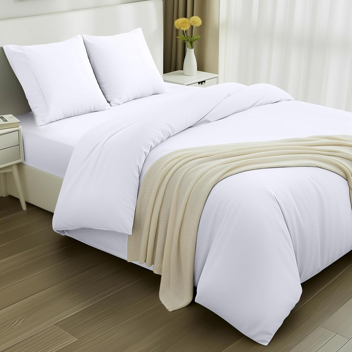 Dekbedovertrekset 220x240 cm - Microvezel - Wit