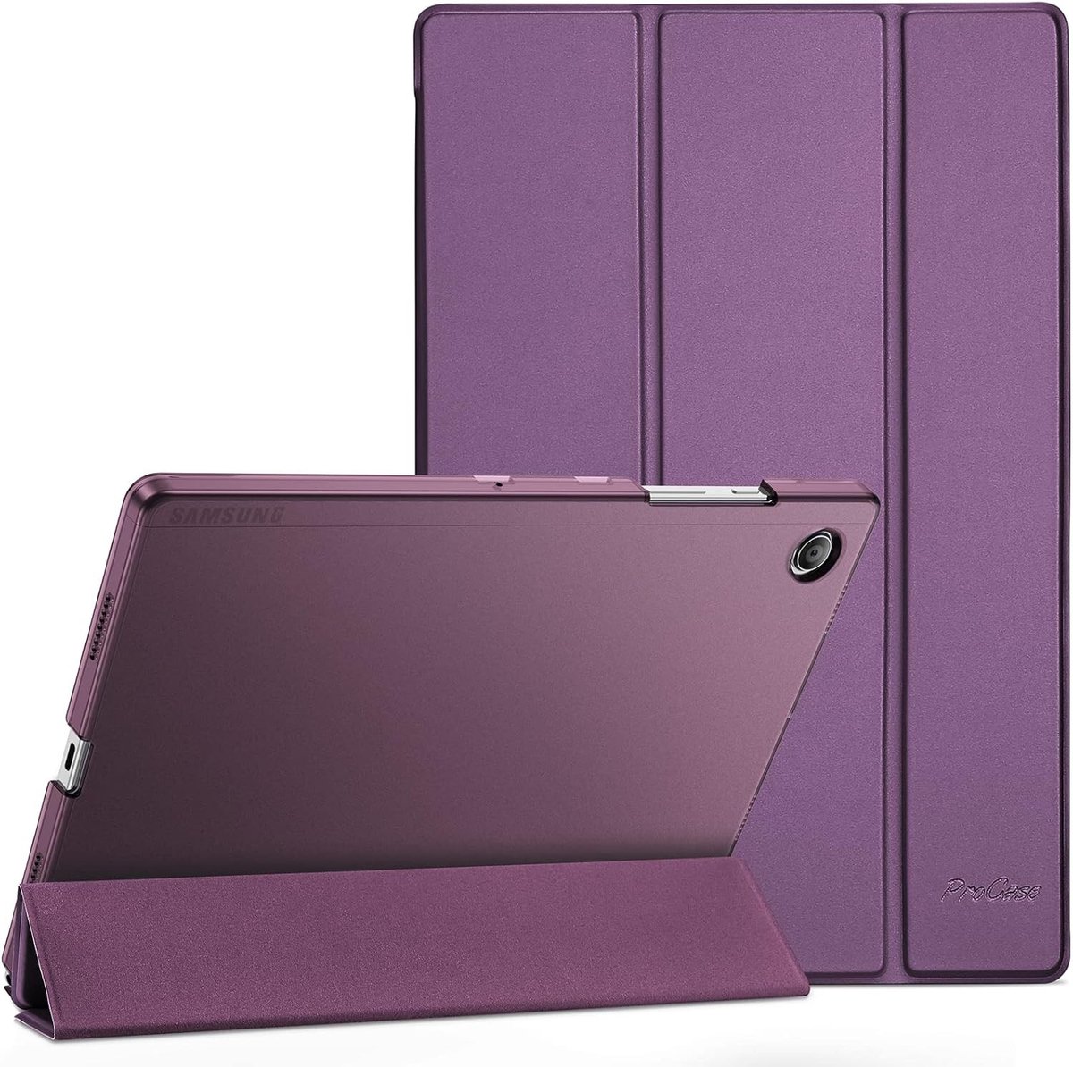 Trifold Beschermhoes voor Galaxy Tab A8 10.5-inch 2021, Slimme Folio Cover met Transparante Achterkant, Stijlvolle en Duurzame Bescherming