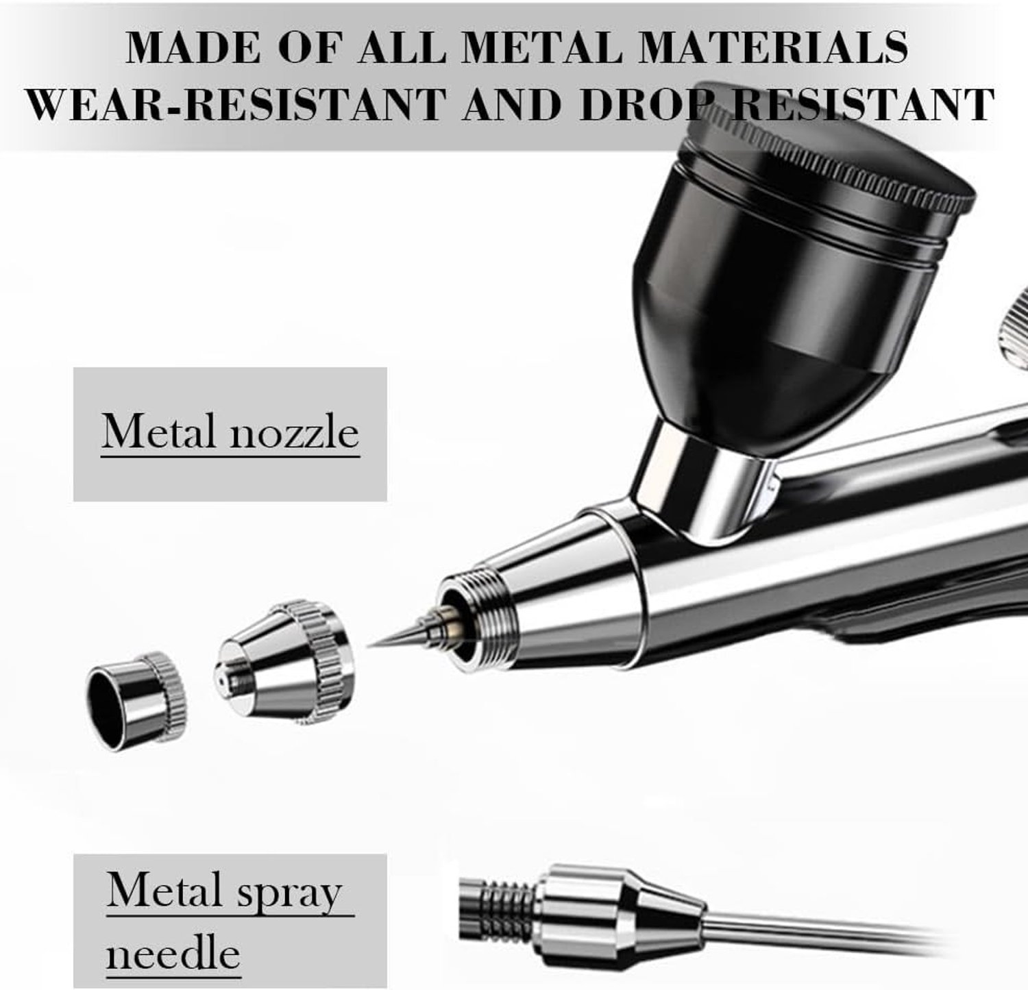 Draadloze Airbrush-set - Zwart - Oplaadbaar - Voor Taartdecoratie, Make-up en Tatoeages