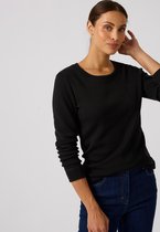Damart - Thermolactyl T-shirt met lange mouwen, geborstelde fleece - Dames - Zwart - M
