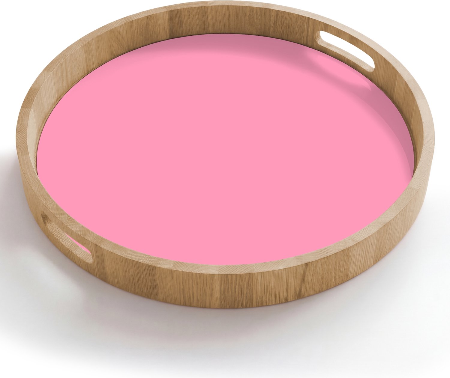 Dienblad rond 50x50 cm - Schootdienblad hout - Bubblegum - Pink - Roze - Borrelplank rechthoek - Plateau houten dienbladen