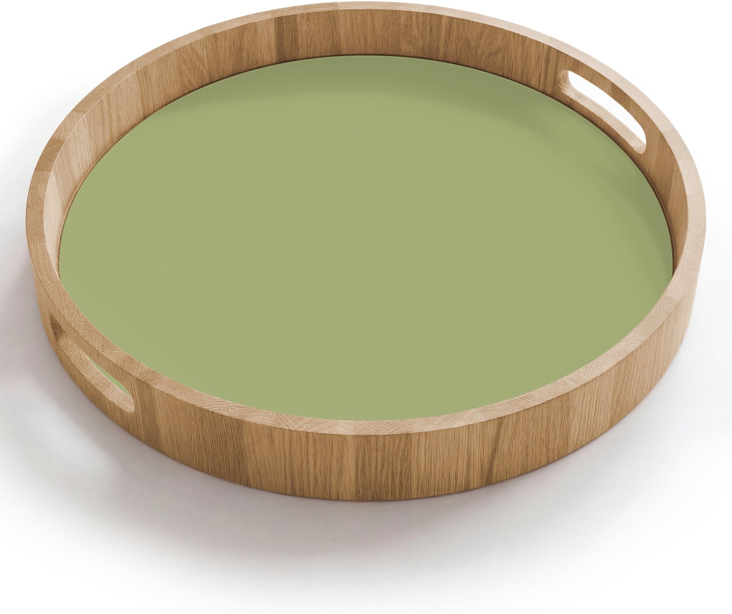 Dienblad rond 40x40 cm - Schootdienblad hout - Whispering - Sage - Groen - Borrelplank rechthoek - Plateau houten dienbladen