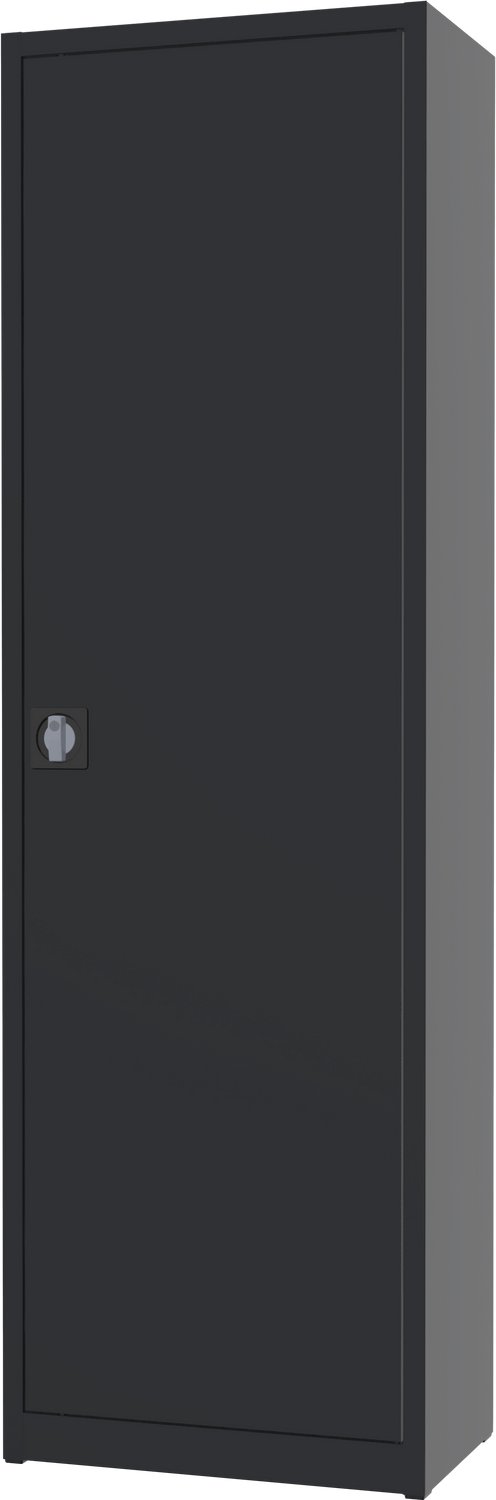 Povag Archiefkast - Opbergkast met slot - Metalen kantoorkast - 195x60x42 cm - Zwart