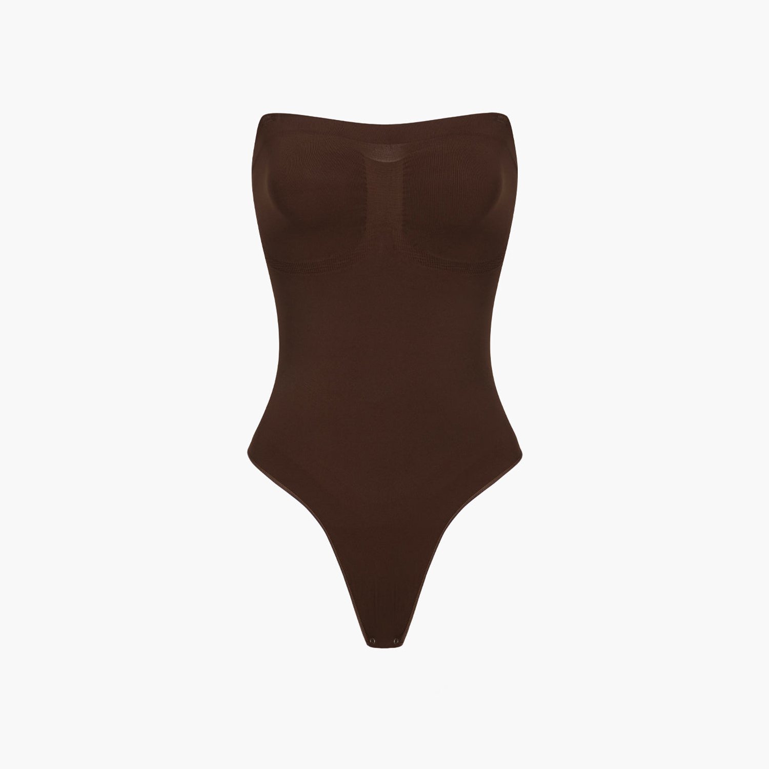 cfab Strapless corrigerende bodysuit met koord - Bruin - 2XL - Corrigerende Body - Naadlos - corrigerend ondergoed dames