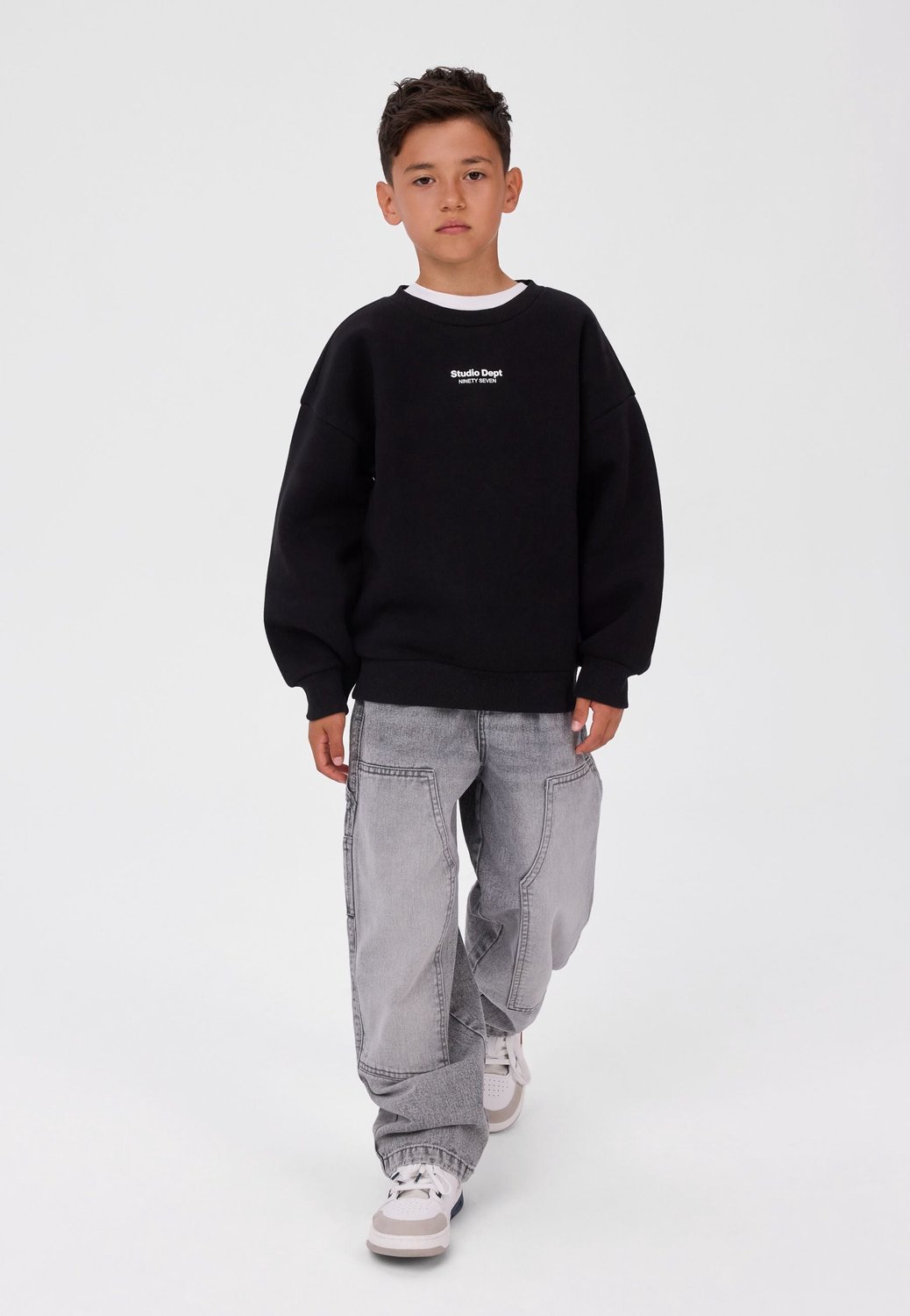 Minoti sweaters jongens 2-pack - meerkleurig - lichtgroen en zwart