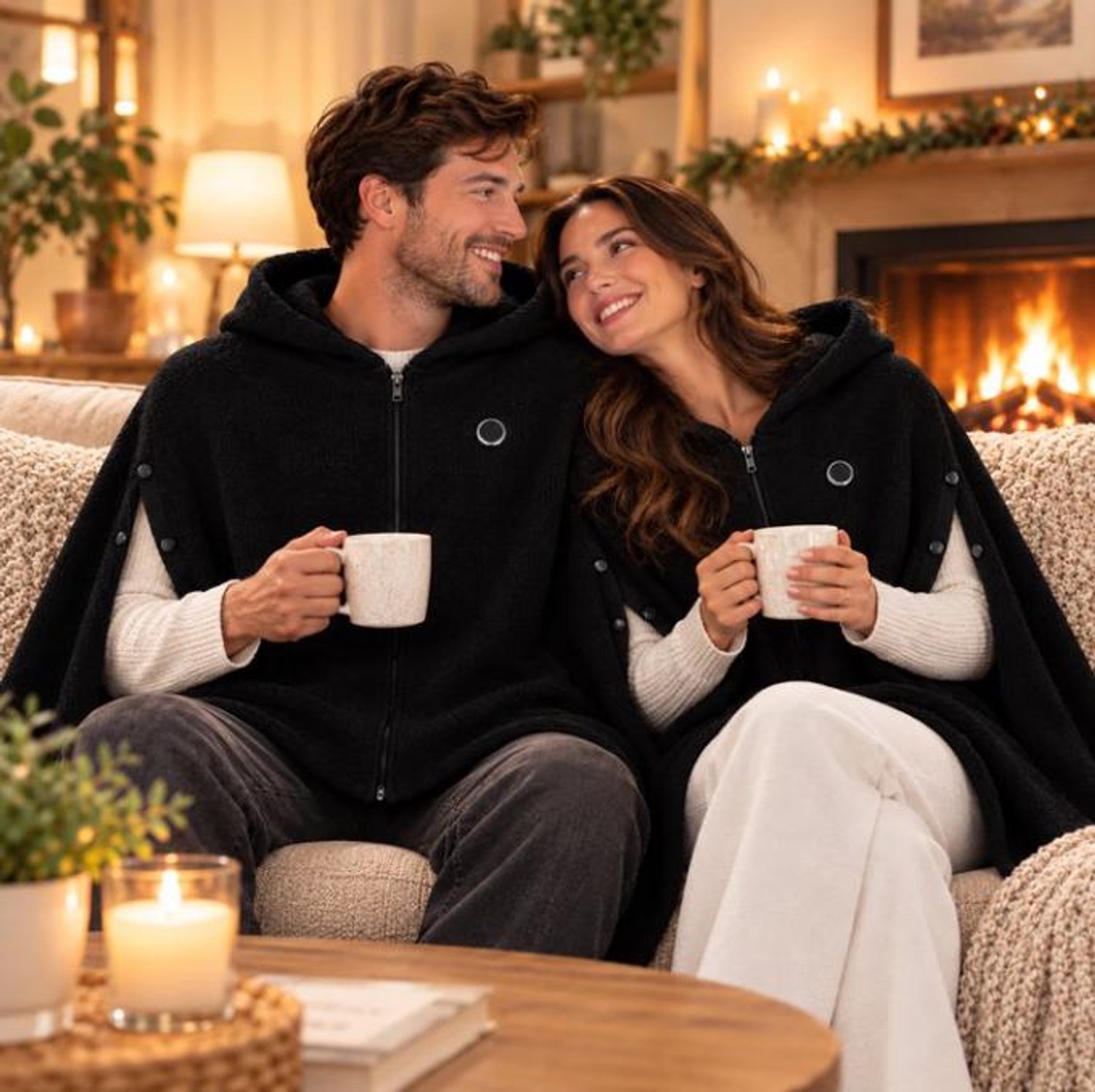 Verwarmde Hoodie Deken - 3 Standen - Warmtedeken - Verwarmde Hoodie Dames en Heren - USB-oplaadbaar - Cape-Warmtedeken Oplaadbaar -Kan verwarmd worden met mobiele stroom - voor kantoor, bank, reizen en kamperen - zwart – foto 4