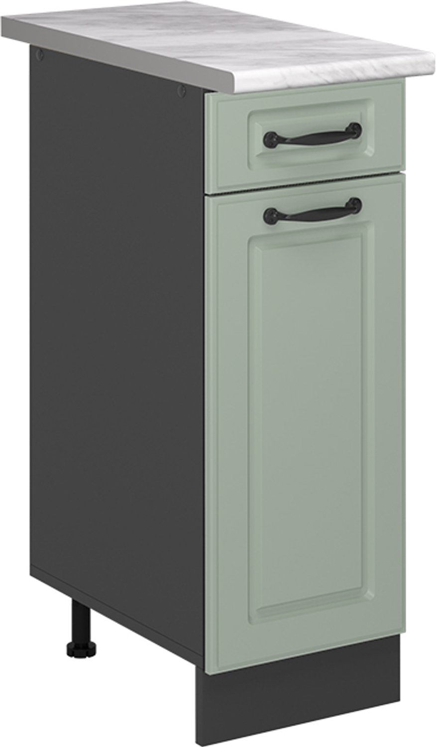 Vicco Keukenonderkast R-Line, Mint landelijk/Antraciet, 30 cm marmer werkblad