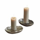 LOBERON Kaarsenhouder set van 2 Quilvano zilverkleurig/zwart