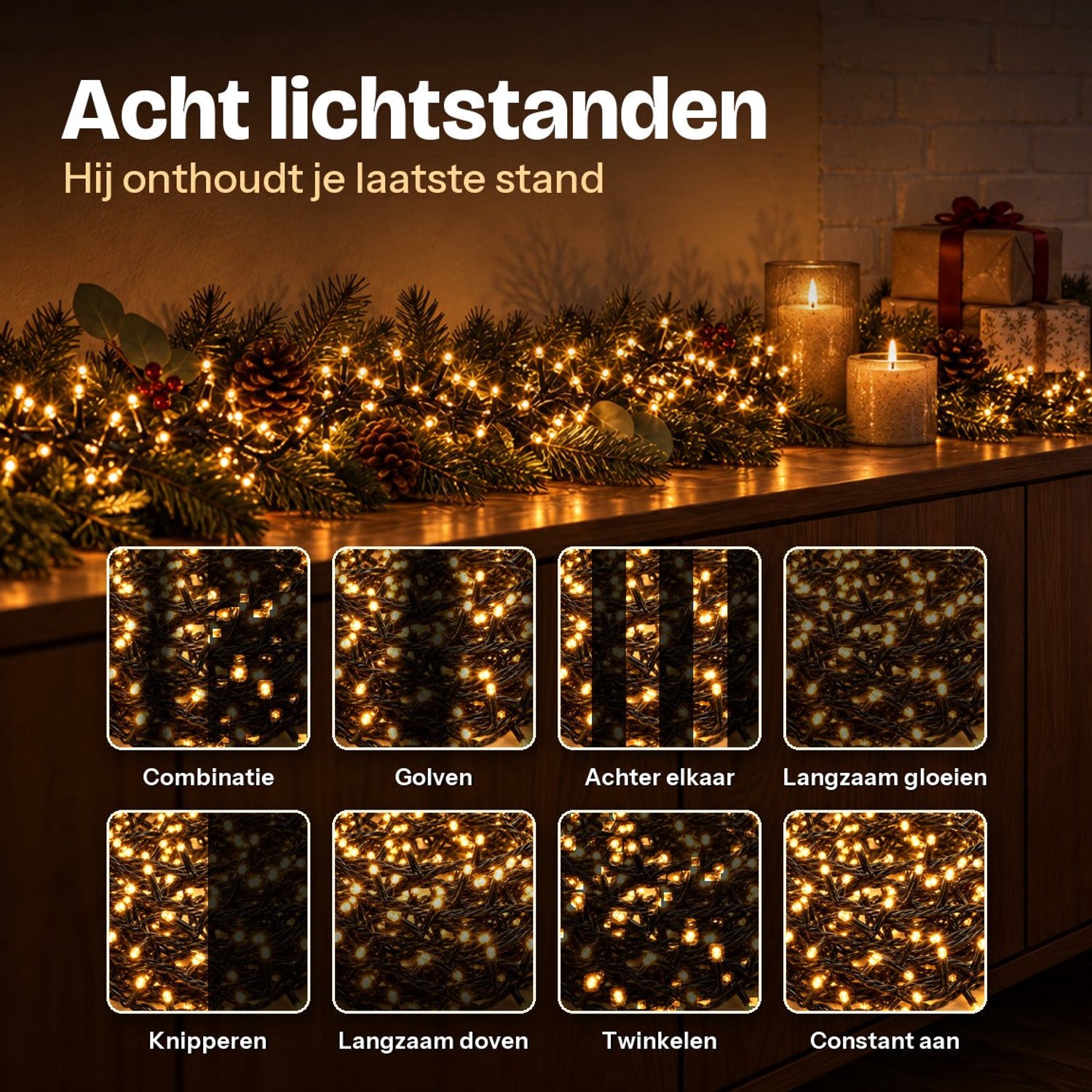 Levano Kerstverlichting Buiten 560 LED 10 m Extra Warm Wit - Kerstversiering - Lichtsnoer Buiten - Kerstlampjes - Kerstboomverlichting - Lichtslinger - Kerstlichtjes - Clusterverlichting - Kerstverlichting Binnen - LED Lichtjes - Micro Cluster – foto 6