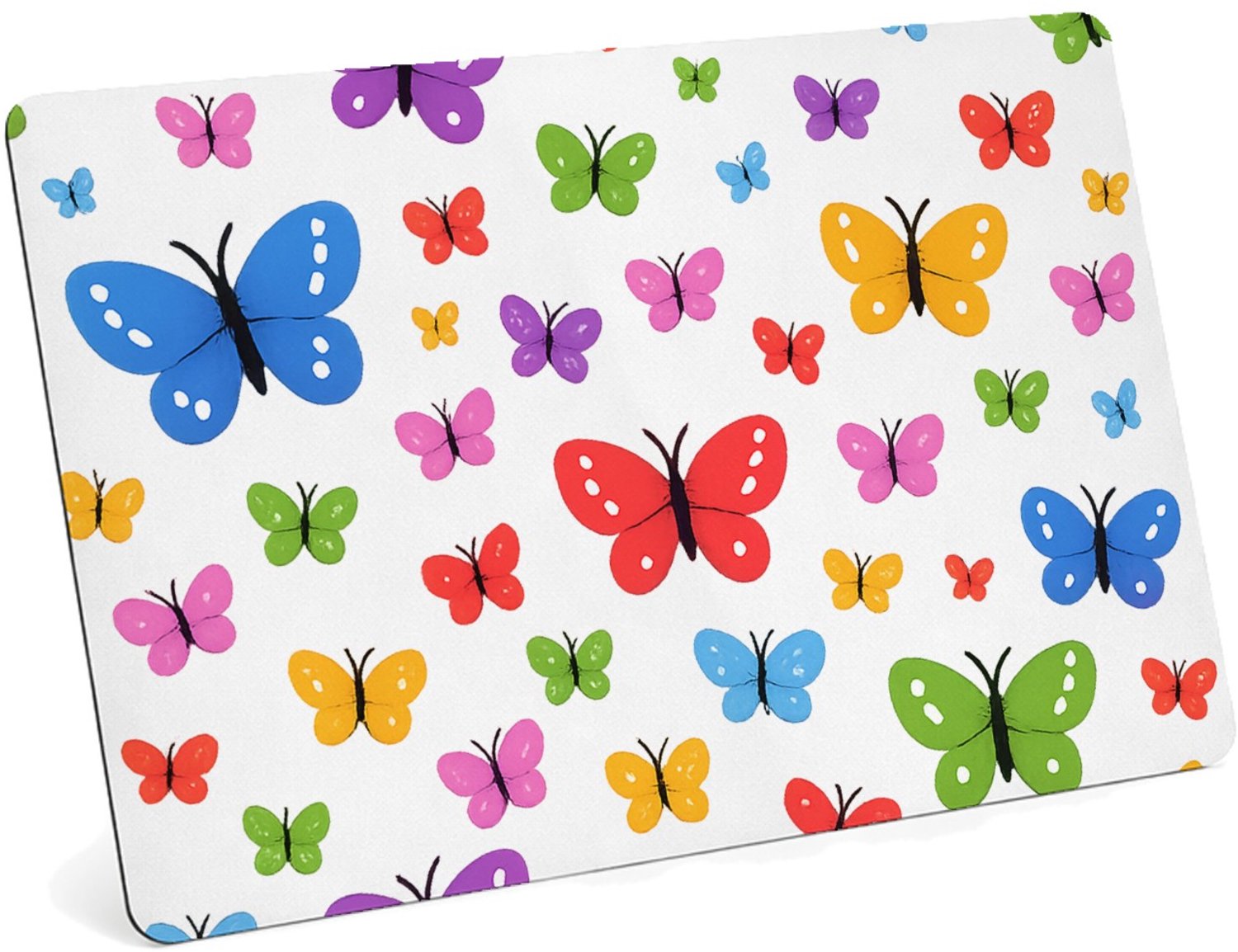 Mr Cadeautjes MDF magnetische fotolijst 28 x 19 - design Speels herhaalpatroon met kleurrijke vogels en kleine bloese | cadeau Wit
