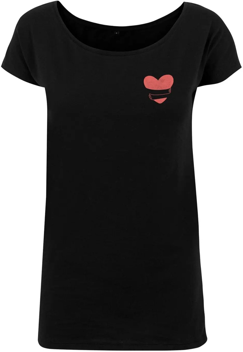 T-shirt dames Urban Classics Hug Heart Zwart
