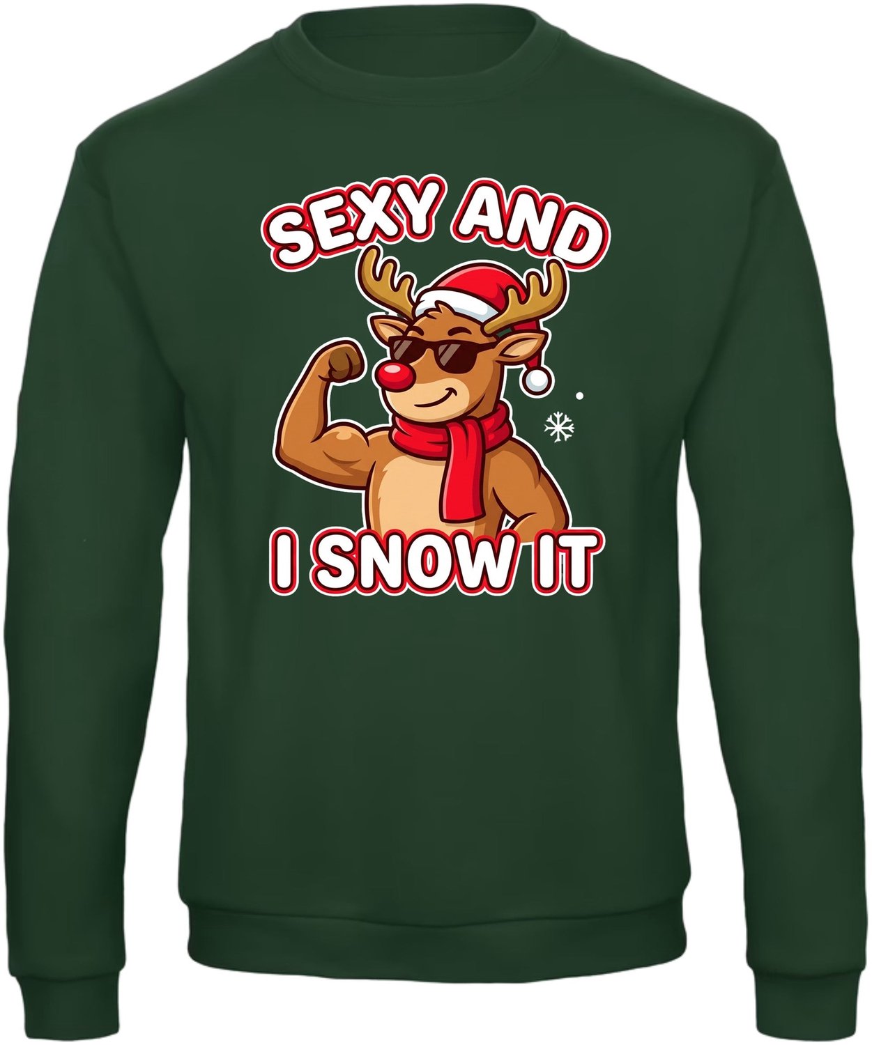 Sexy And I Snow It Kersttrui - Dames Heren - Rendier - Unisex - Kerst Cadeau - Grappig - Foute Kersttrui - Donkergroen - Maat XL