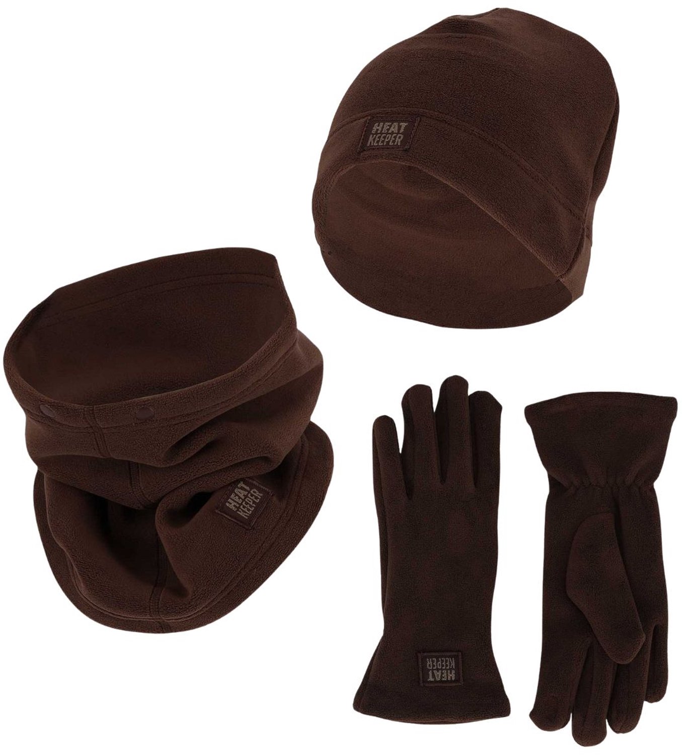 Heatkeeper Dames Winter Thermo Set - Fleece - Muts + Handschoenen + Nekwarmer - Bruin - One Size