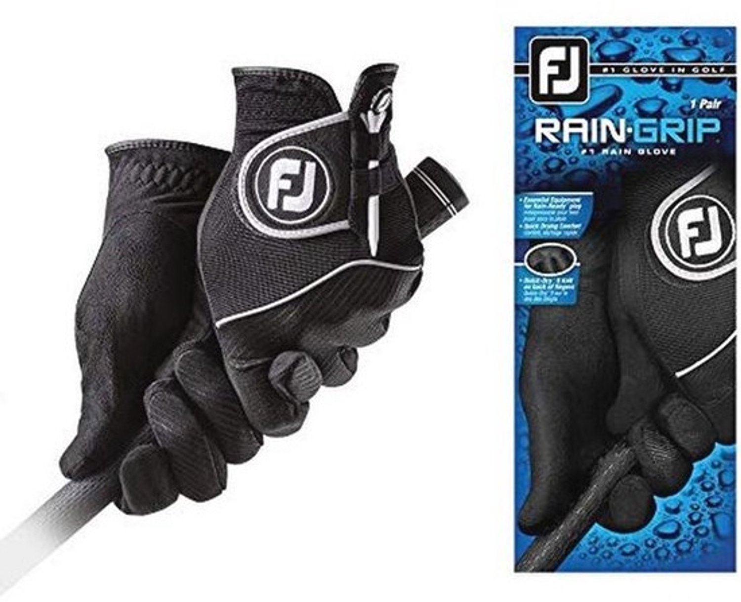 RainGrip golfhandschoenen voor heren - Zwart - Voor nat weer