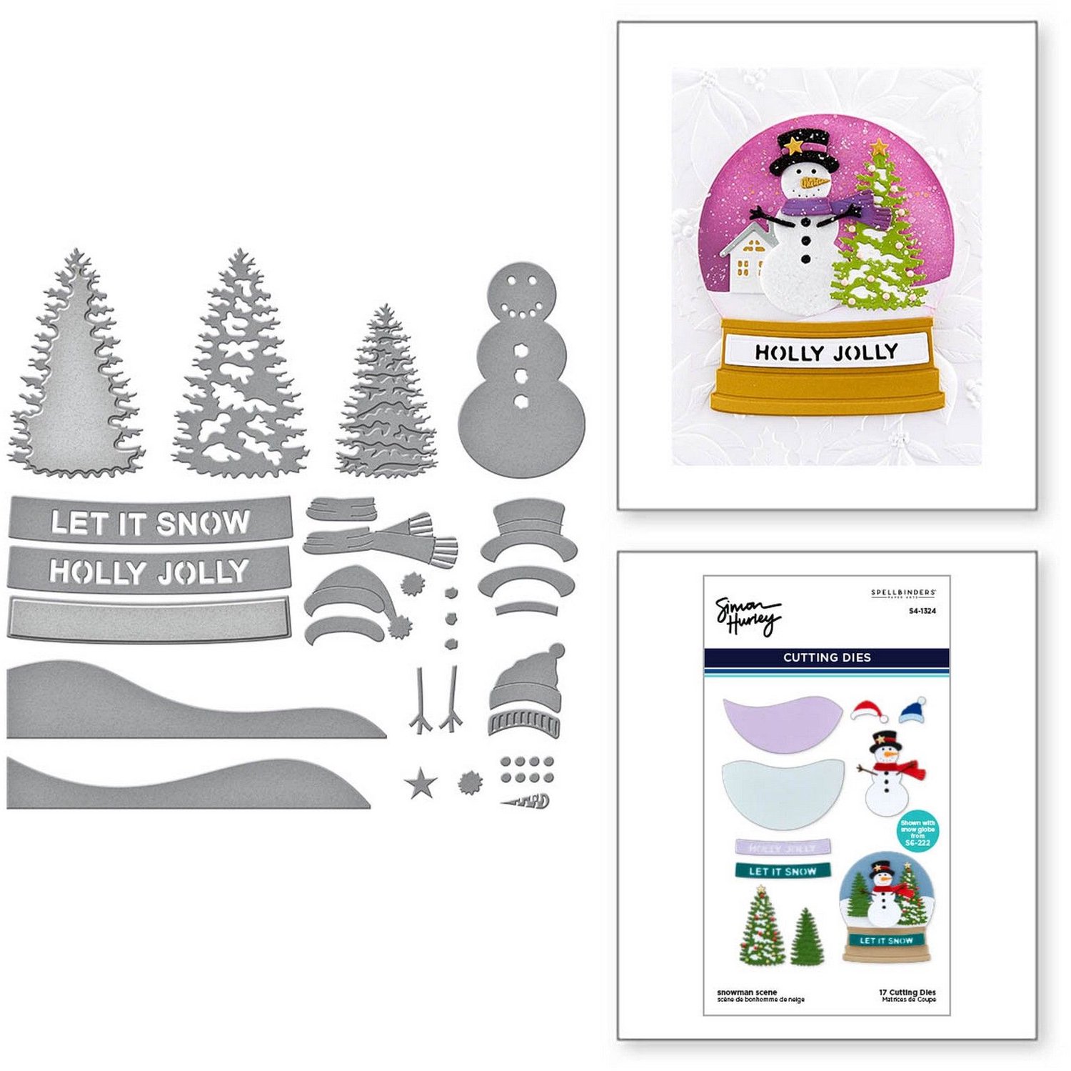 Spellbinders Simon Hurley Snijmallen - Snowman Scene - 17 st.