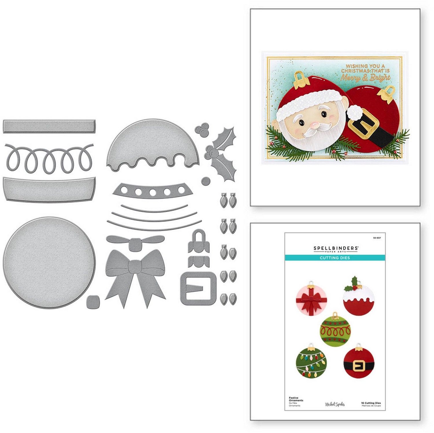 Spellbinders Snijmallen - Festive Ornaments - 16 st.