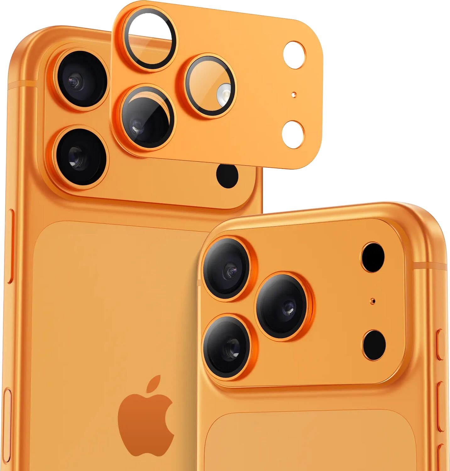 Buddi Focus Geschikt voor Apple iPhone 17 Pro - Full Camera Protector - Matched Oranje - Eenvoudige installatie