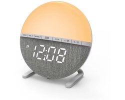 Wake up Light - Digitale wekker met 20 geluiden - Lichtwekker - Met Snooze Functie - Timer - 5 Sfeer Kleuren - Licht Dimmer
