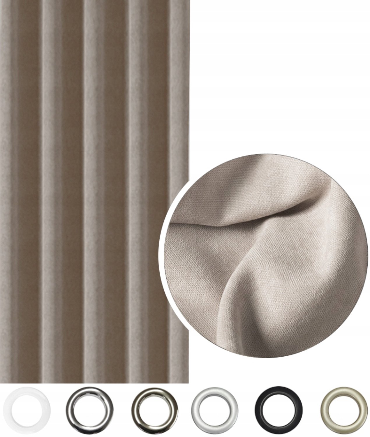 PRESTIQUA EFE Caffè Latte Gordijn 150x225 cm - Verduisterend & Stijlvol Caffè Latte (Beige)