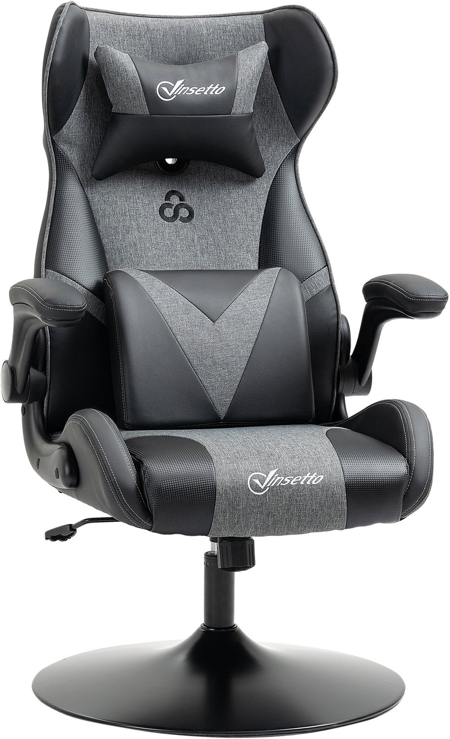 Vinsetto Videogamestoel Kunstleer, Metaal 73L x 69B x 112-118H cm Zwart