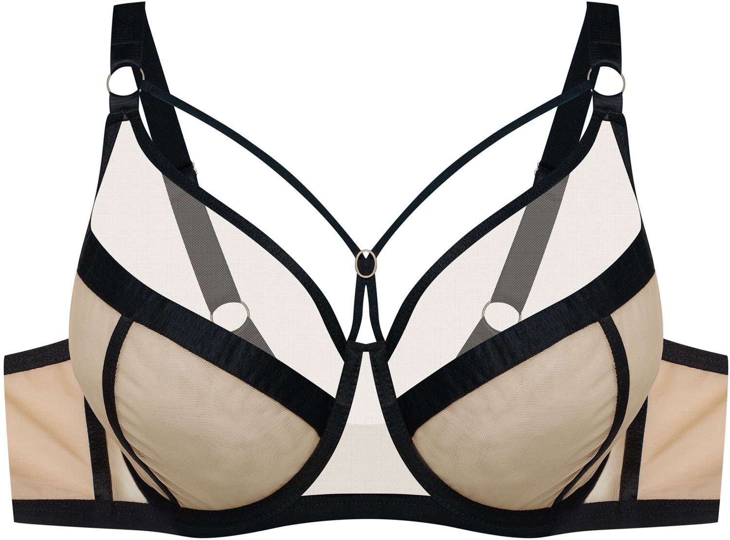 ESOTIQ Glam - Zachte beha - Zwart-beige - 75F - Met beugel Zwart;Beige