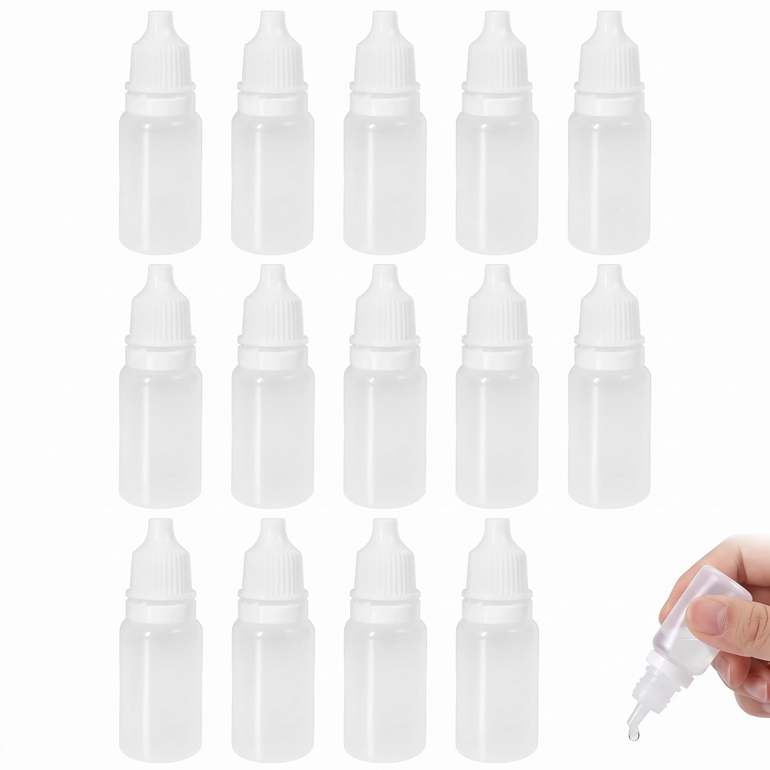 knijpfles 10 ml - kunststof - 15 stuks - ideaal voor e-liquids en oliën - Vemera
