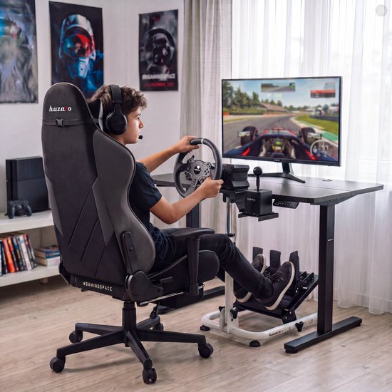 Huzaro Speed 2.0 Stuur Standaard - Inklapbare Simracing Wheel Stand voor Racestuur - Wit van Huzaro — afbeelding 2