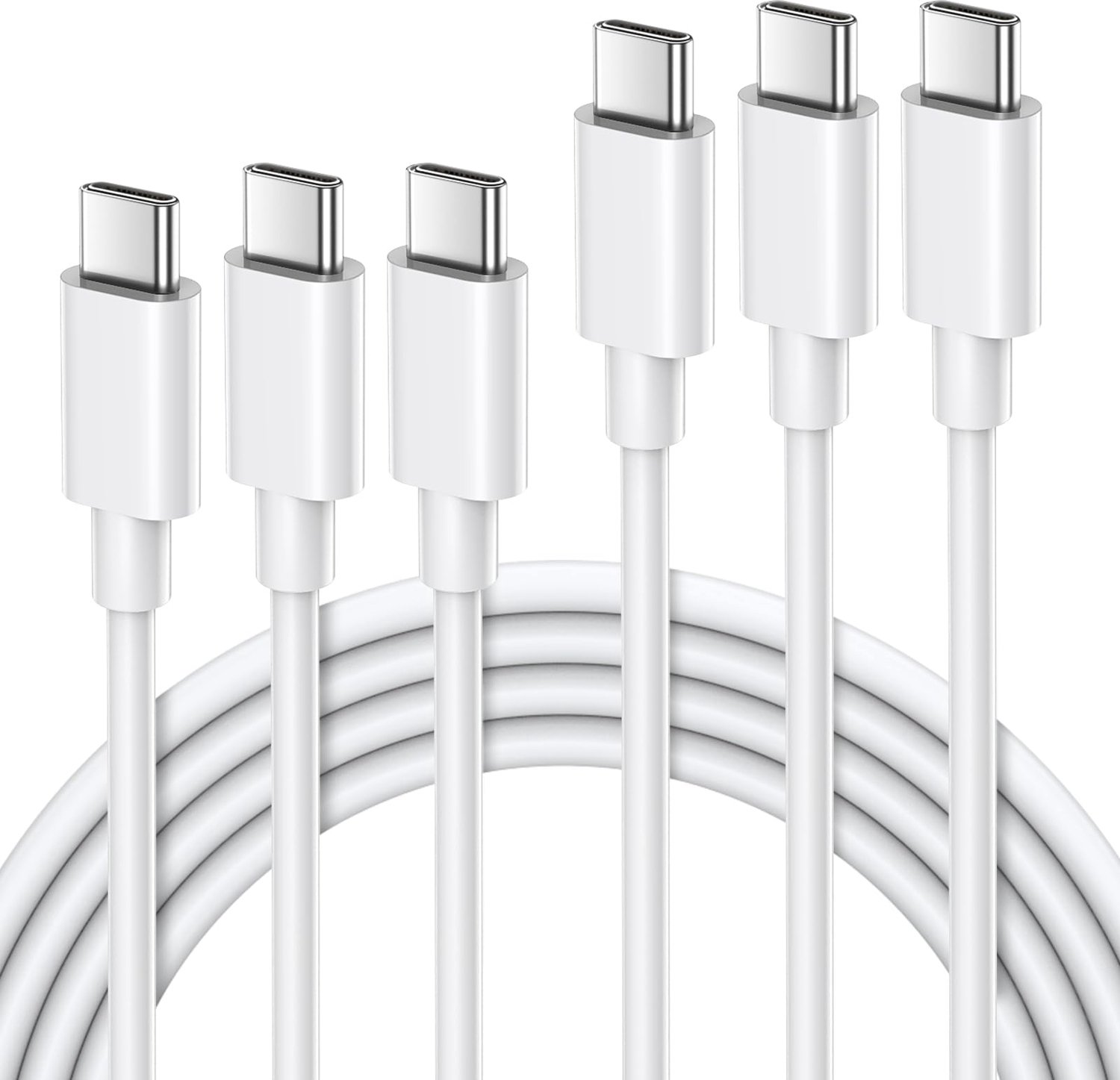 USB-C naar USB-C Kabel - 1 m - 60 W PD 3.0 - Snelladen - Oplaad- en Datakabel - 3 Stuks