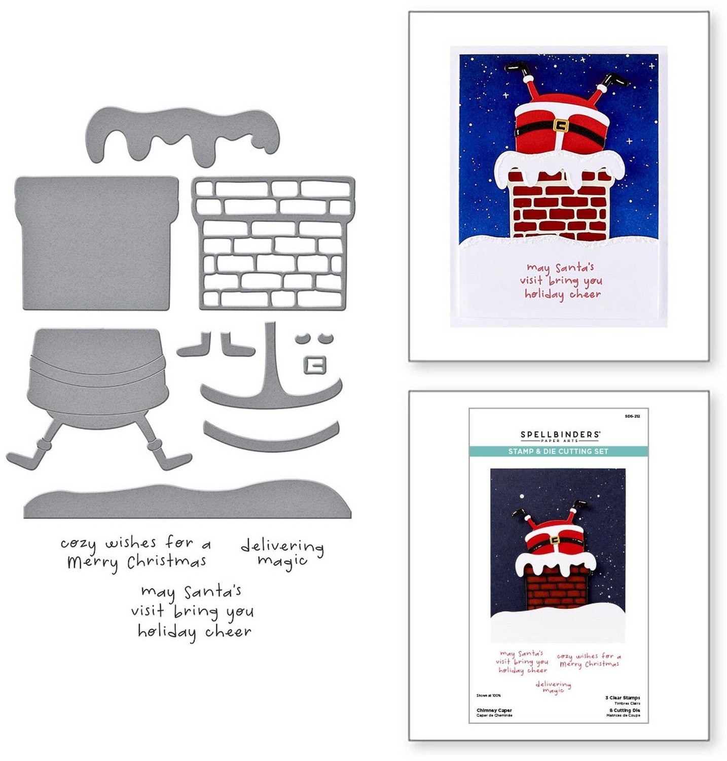 Spellbinders Clear Stamp & Snijmal - Chimney Caper - 8 st.