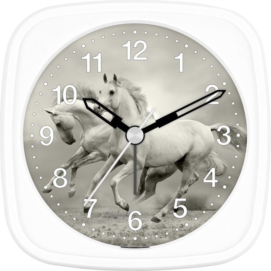 Kinderwekker voor meisjes - paardenmotief - geluidsarm - met licht en wekherhaling - m-winkel — afbeelding 5
