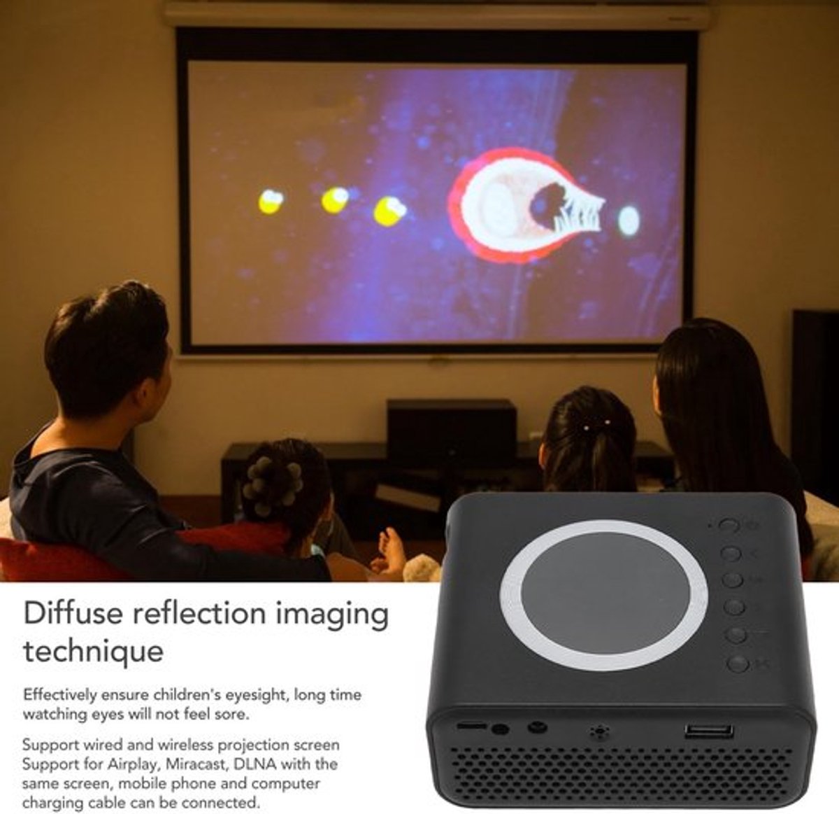 OmGoods - Dailygoody - Miniprojector - Draagbare Projector - Full HD Thuisbioscoop