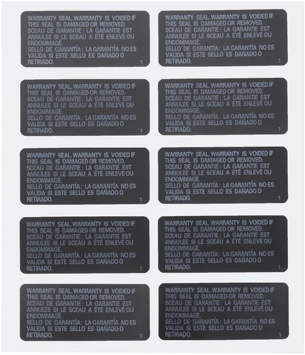 Dailygoody - Garantie zegel stickers - Anti-sabotage label - 33x15mm - Zwart - Voor