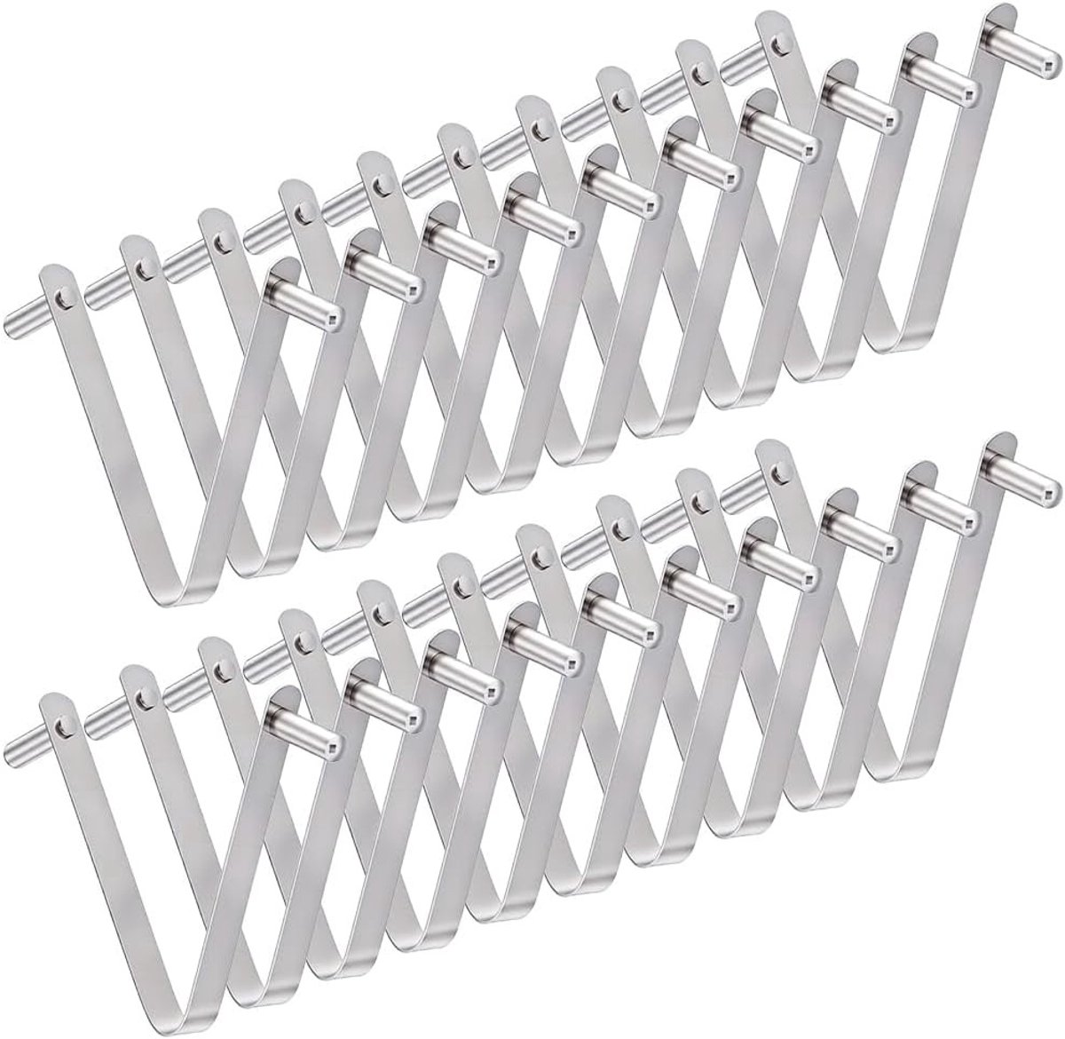 20 Stuks RVS Zwembad Pole Clips - Universele Vlinder V Clips voor Zwembadaccessoires, 60x8mm, Voor Telescopische Staven en Skimmers